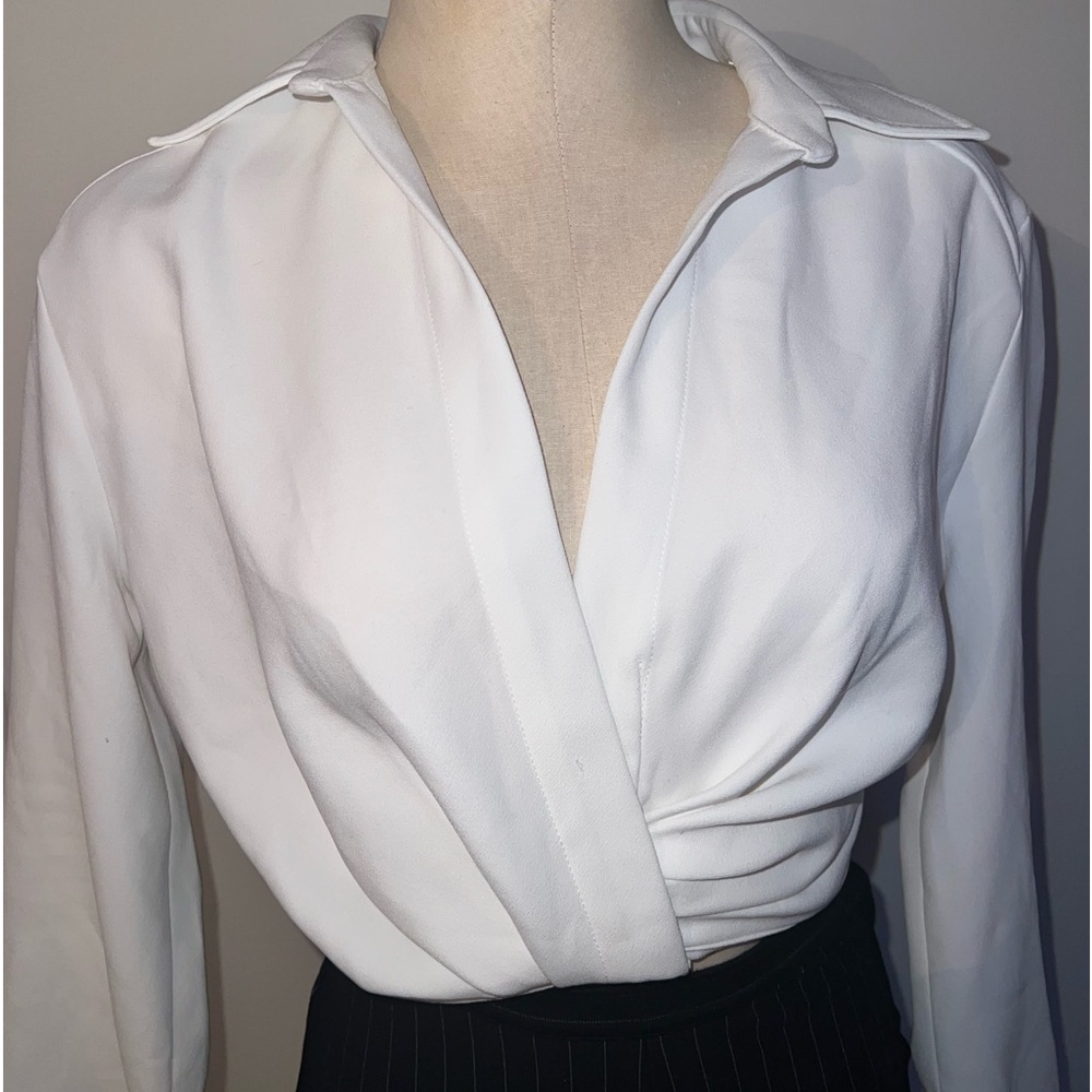 Gorgeous white Zara cropped dress top XS